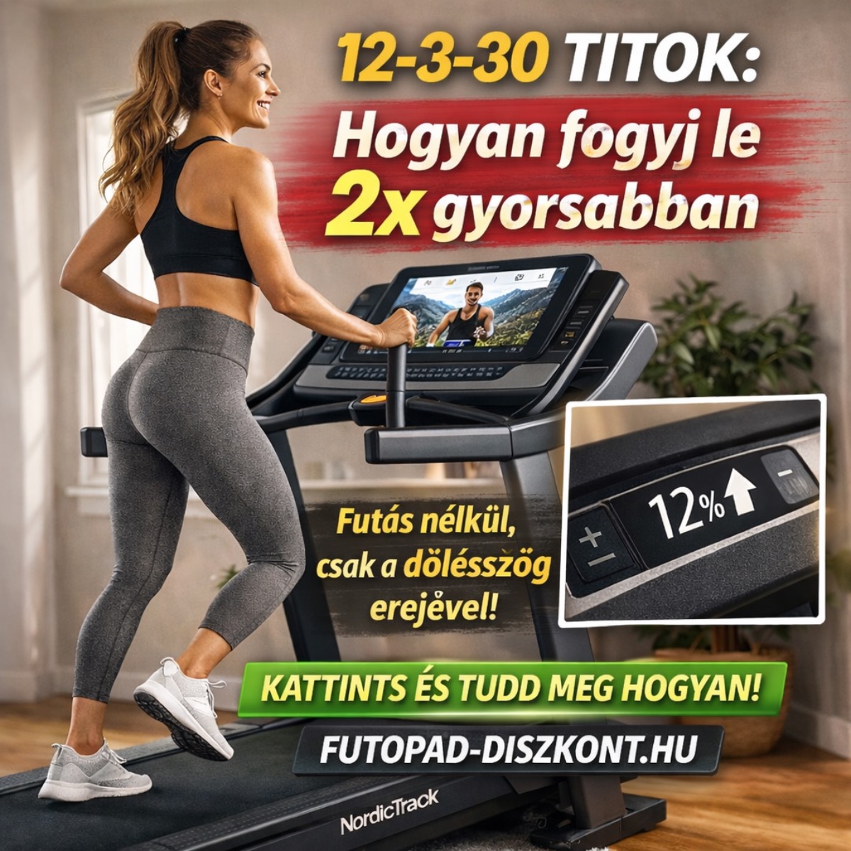 A 12-3-30 Titok: Hogyan fogyj le 2x gyorsabban futás nélkül, csak a dőlésszög erejével? 